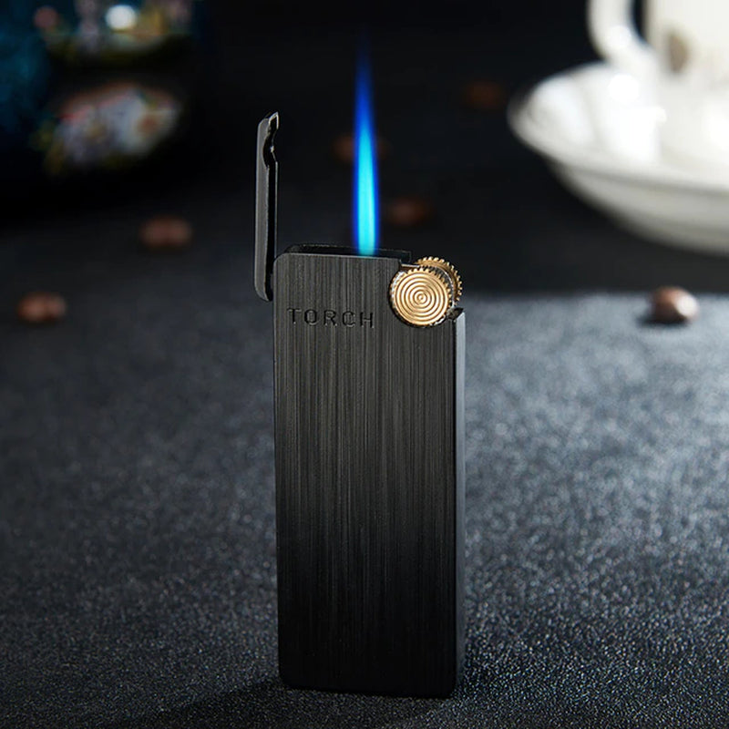 "Ultimate 2020 Turbo Jet Lighter - Sleek Metal Design, Windproof, Perfect for Cigars and Cigarettes - Must-Have Gadget for Stylish Men!"