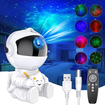 "Transform Your Space into a Mesmerizing Galaxy with Our Astronaut Galaxy Starry Projector Lamp - Perfect Night Light for a Magical Bedroom Ambiance and a Unique Gift for Kids!"