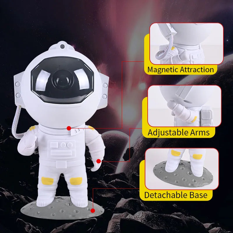 "Transform Your Space into a Mesmerizing Galaxy with Our Astronaut Galaxy Starry Projector Lamp - Perfect Night Light for a Magical Bedroom Ambiance and a Unique Gift for Kids!"