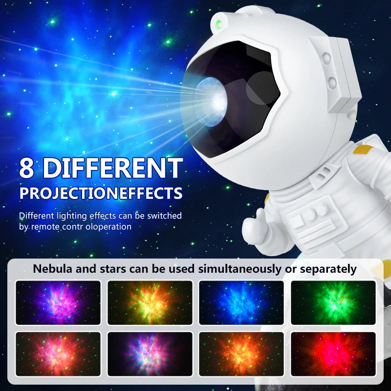 "Transform Your Space into a Mesmerizing Galaxy with Our Astronaut Galaxy Starry Projector Lamp - Perfect Night Light for a Magical Bedroom Ambiance and a Unique Gift for Kids!"